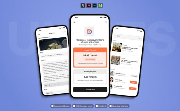 新闻 – 移动应用 UI 套件
