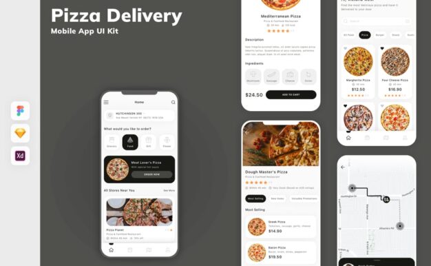 披萨外卖移动应用 UI 套件