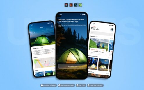 露营目的地 – 移动应用 UI 套件
