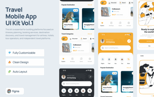 旅游移动应用 UI 套件 Vol.1 – Beyond