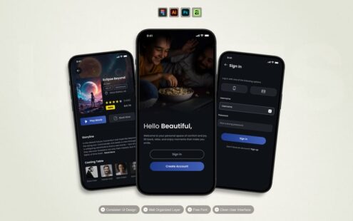 电影播放 – 移动应用 UI 套件