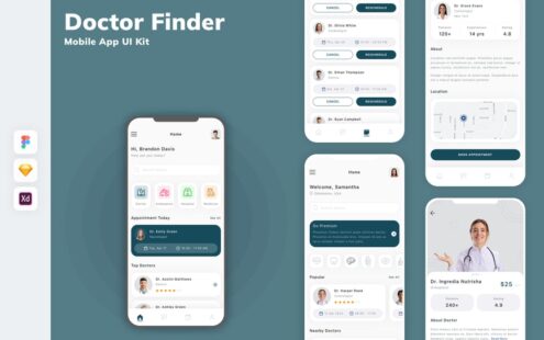 医生查找器移动应用 UI 套件