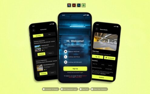 停车位 – 移动应用 UI 套件