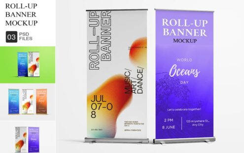 专业卷轴式横幅模型