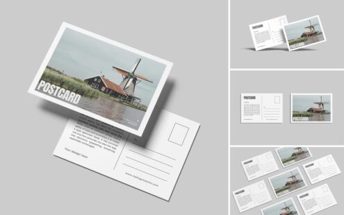 高质量明信片样机