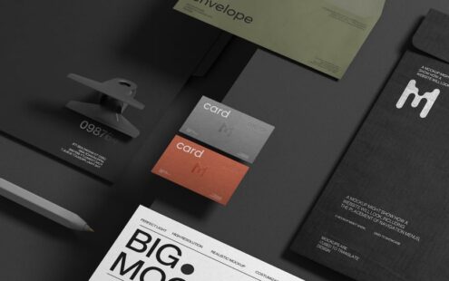 名片和文具品牌设计样机套装