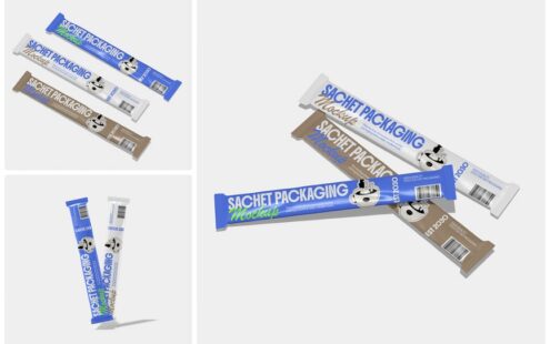 条状小袋包装模型