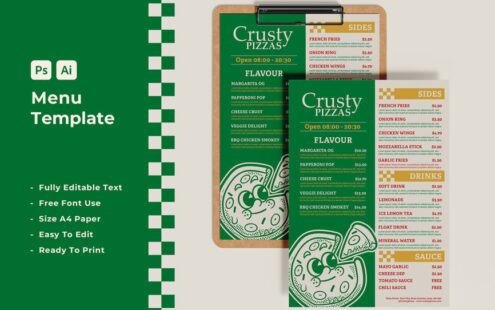 脆皮披萨极简菜单