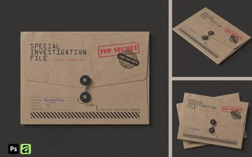 牛皮纸绳结文件夹模型