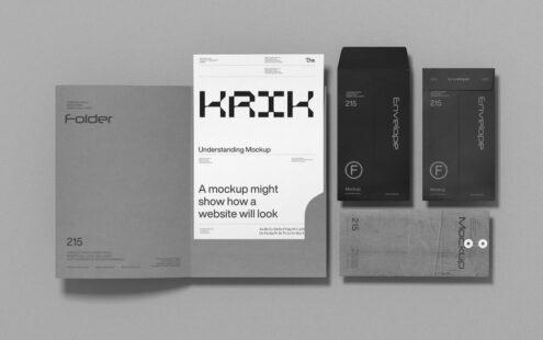 文件夹和信封文具样机套装