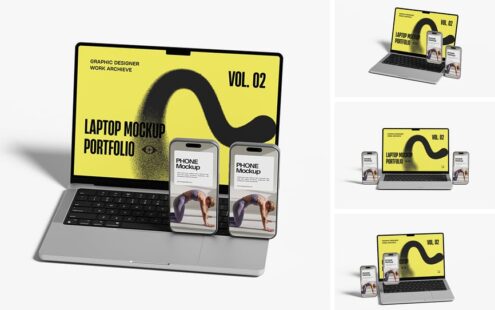 笔记本电脑和智能手机模型