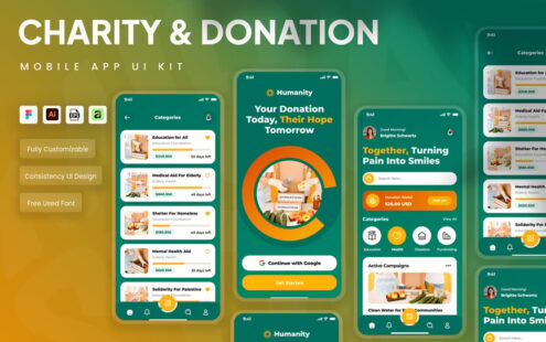 慈善与捐赠移动应用 UI 套件