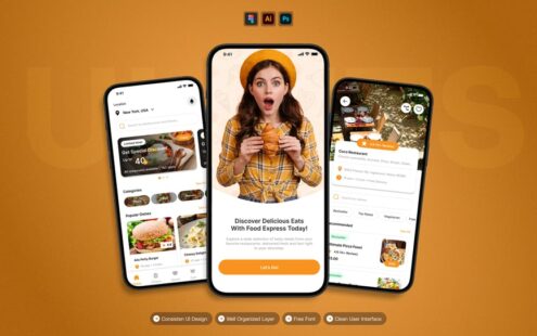 食品配送 – 移动应用 UI 套件