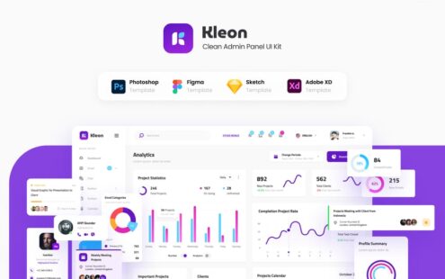Kleon – 简洁的管理面板仪表盘 UI 模板