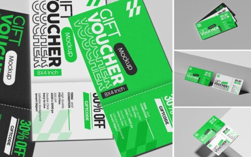 8×4 英寸礼品券品牌模型