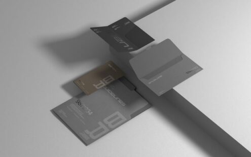 信封和文件夹文具样机场景