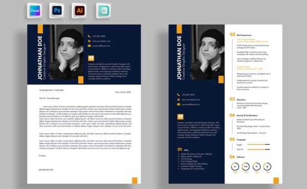 深色优雅干净的专业简历