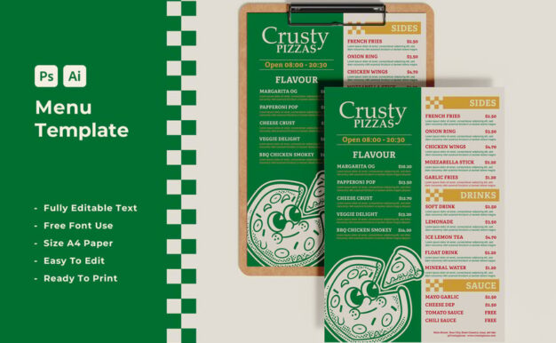 脆皮披萨极简菜单