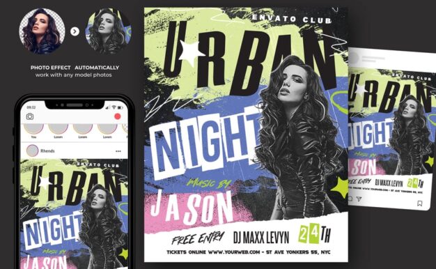 夜总会传单模板