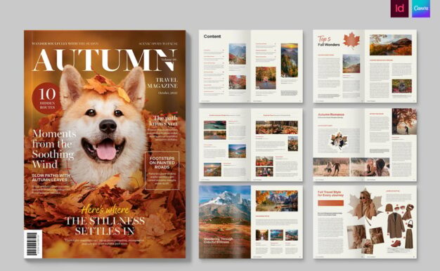 秋季旅游杂志模板