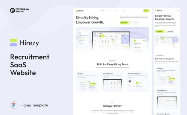 Hirezy – 招聘 SaaS 网站 UI Figma