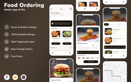 食品订购移动应用 UI 套件