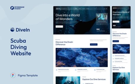 DiveIn – 水肺潜水网站 UI Figma 模板