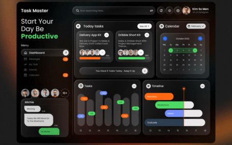 玻璃效应团队任务管理仪表盘