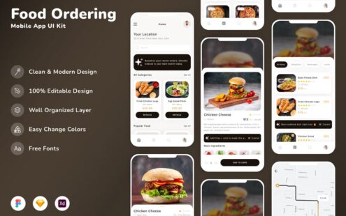 食品订购移动应用 UI 套件