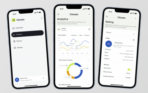 气候技术仪表盘 – 移动响应式设计