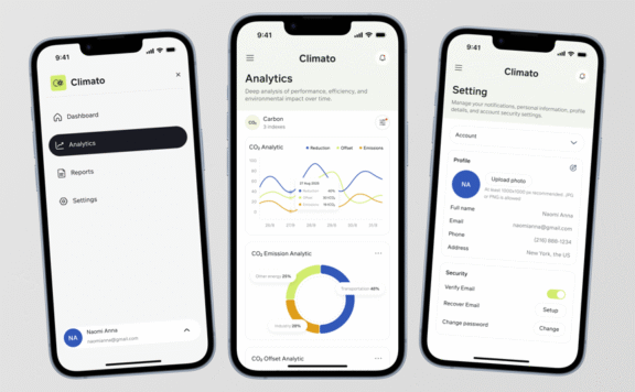 气候技术仪表盘 – 移动响应式设计
