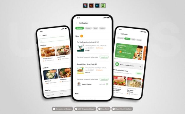 食品配送 – 移动应用 UI 套件