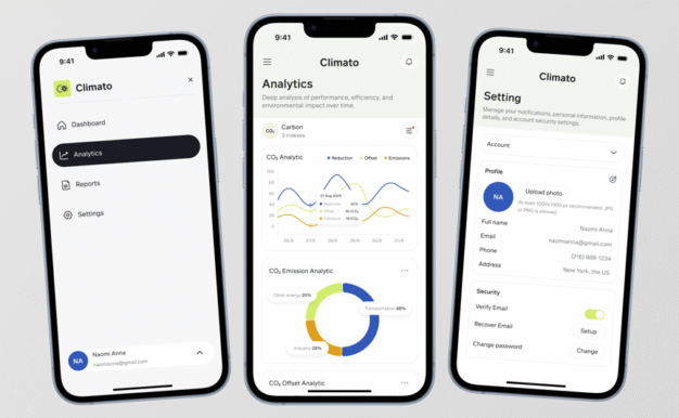 气候技术仪表盘 – 移动响应式设计