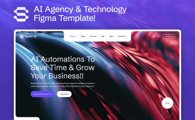 Spark AI – AI 机构与技术 Figma 模板